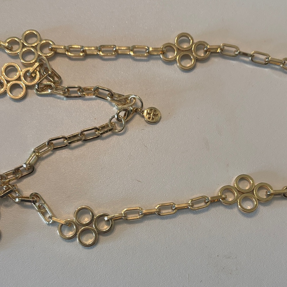 Tory Burch Gold Clover Chain Necklace